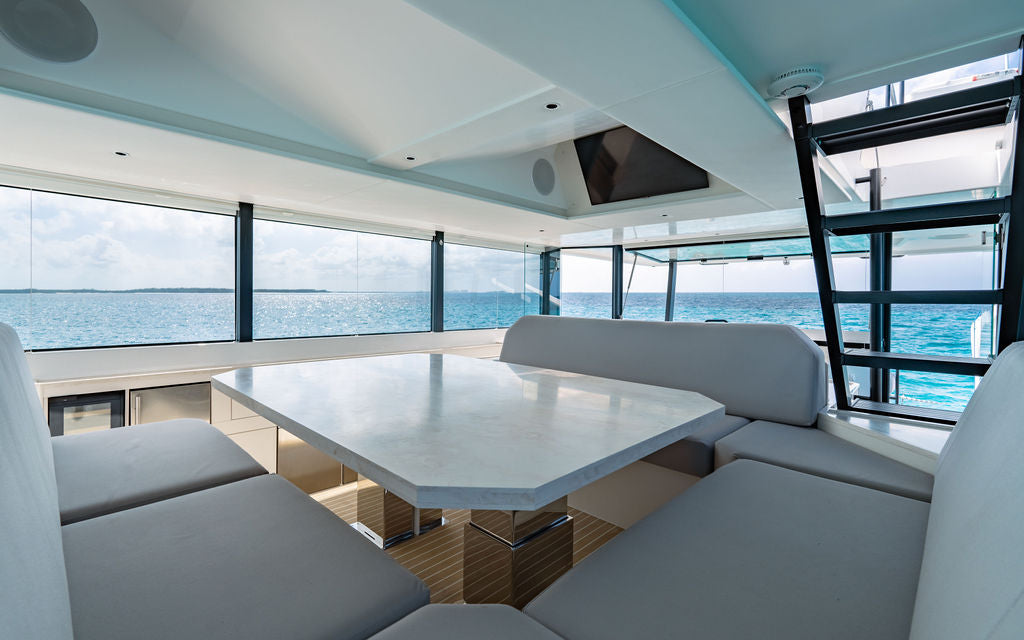 overhaul of yacht interior, replacing seats and table