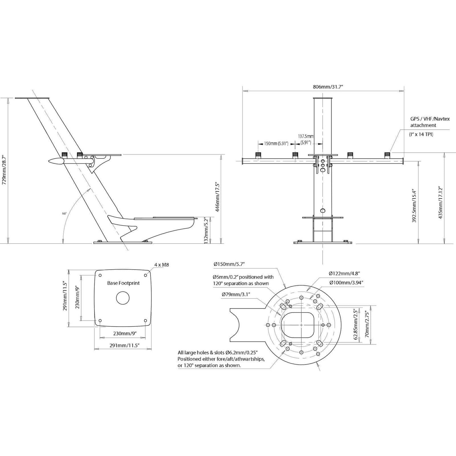 PTM-R1-2 Tapered Radar Mast